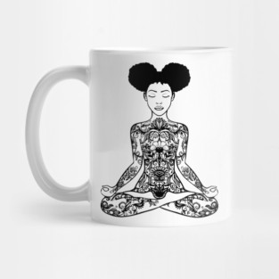 Black Woman, Meditation, Black Women, Afro Puff, Black Hair, Natural Hair Mug