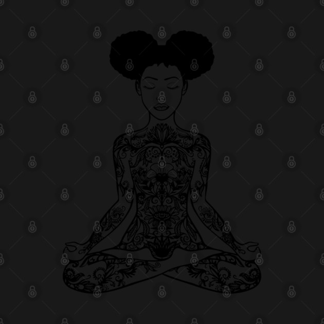 Black Woman, Meditation, Black Women, Afro Puff, Black Hair, Natural Hair by UrbanLifeApparel