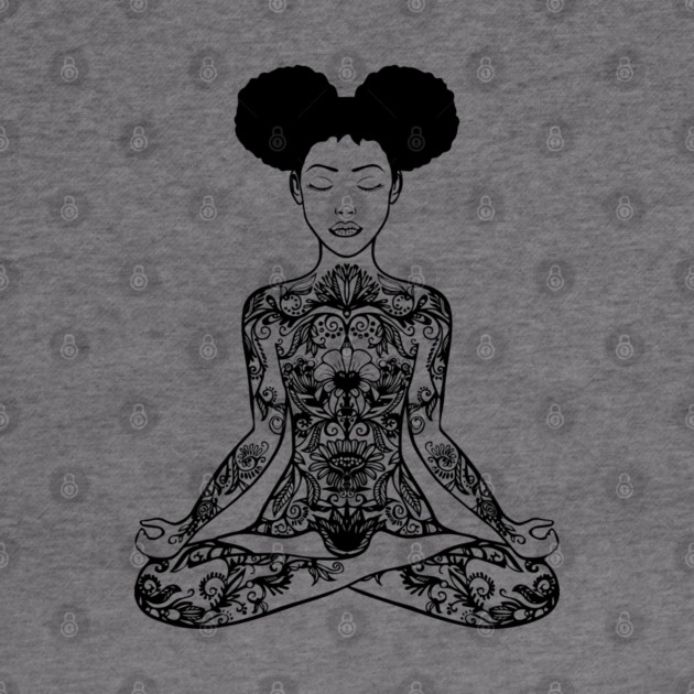 Black Woman, Meditation, Black Women, Afro Puff, Black Hair, Natural Hair by UrbanLifeApparel