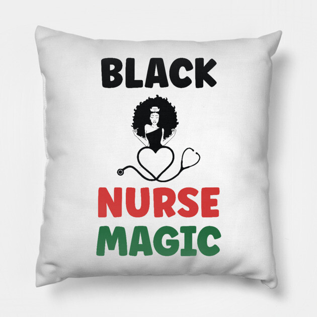 Black Nurse Magic, Nurse, Black Women, Afro Puff, Black Hair, Natural Hair Pillow by UrbanLifeApparel
