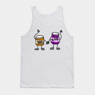 Funny Peanut Butter and Jelly Jars Cartoon Friends Tank Top