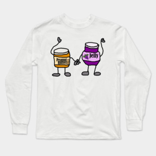 Funny Peanut Butter and Jelly Jars Cartoon Friends Long Sleeve T-Shirt