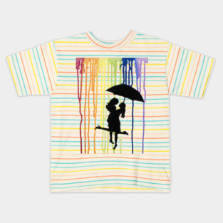 Kissing in the Rain Kids T-Shirt
