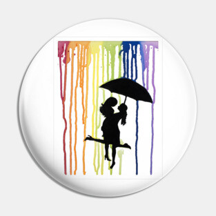 Kissing in the Rain Pin