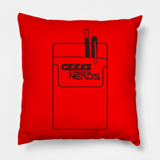 Geeks versus Nerds Logo (Black) Pillow