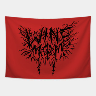Death Metal Wine Mom (Black) Tapestry