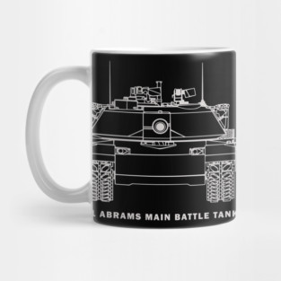 M1 Abrams Main Battle Tank Blueprint Diagram Mug