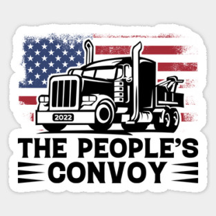 The Peoples Convoy Freedom Convoy 2022 American Flag USA Trucker Support Truckers Magnet