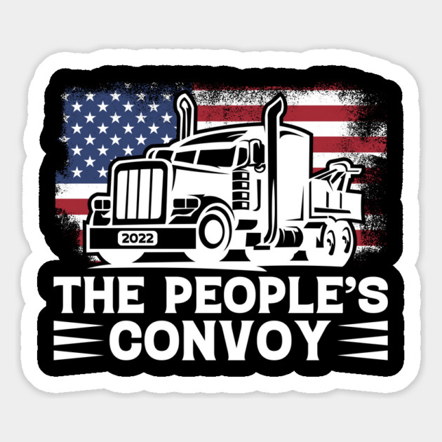 The Peoples Convoy Freedom Convoy 2022 American Flag USA Trucker Support Truckers Magnet by Tshirtiz