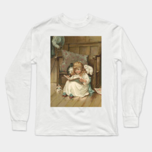 Girl with Kittens Long Sleeve T-Shirt