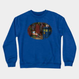 A TARDIS at Gravity Falls Crewneck Sweatshirt