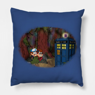 A TARDIS at Gravity Falls Pillow