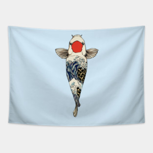 The Great Wave Of Koi Tapestry