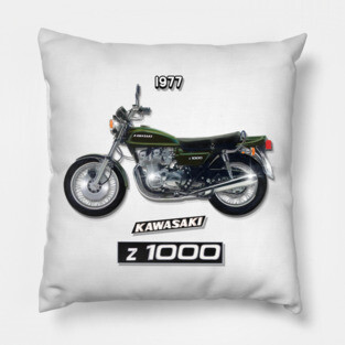 The Sublime 1977 Kawasaki Z 1000 Motorcycle by MotorManiac Pillow