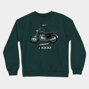 The Sublime 1977 Kawasaki Z 1000 Motorcycle by MotorManiac Crewneck Sweatshirt