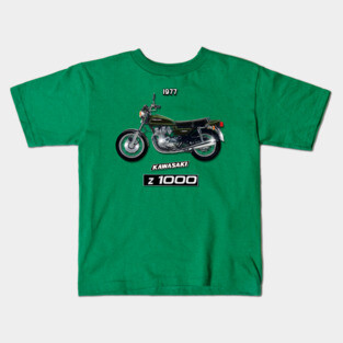 The Sublime 1977 Kawasaki Z 1000 Motorcycle by MotorManiac Kids T-Shirt