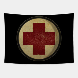 Vintage Medic Cross Tapestry