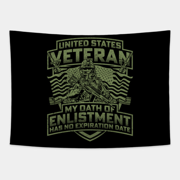 United states veteran my oath of enlistment has no expiration date Tapestry by Silly Me Studio