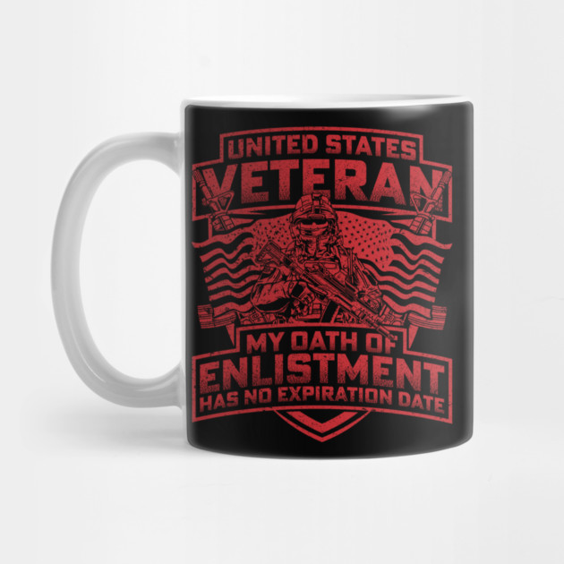 United States veteran my oath of enlistment has no expiration date Red by Silly Me Studio