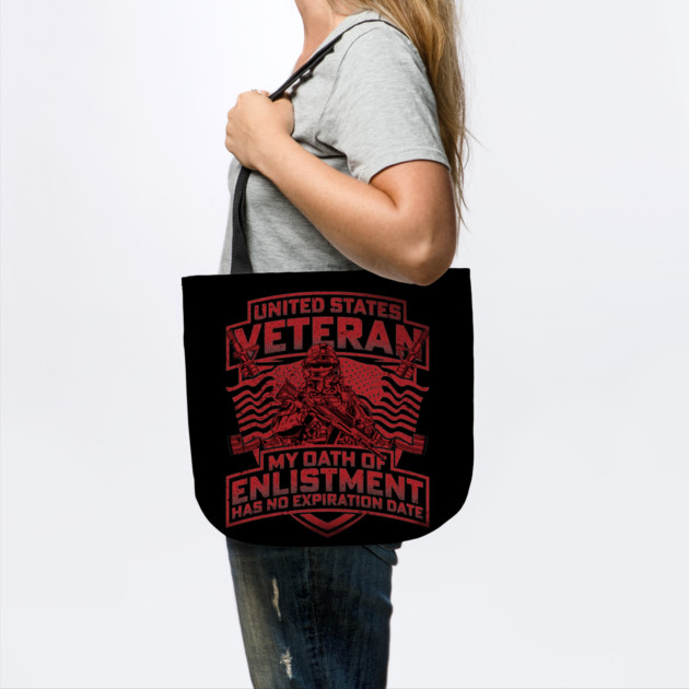 United States veteran my oath of enlistment has no expiration date Red by Silly Me Studio