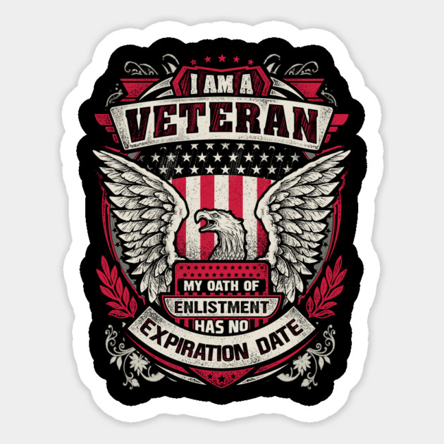 United States veteran my oath of enlistment has no expiration date. Magnet by Silly Me Studio