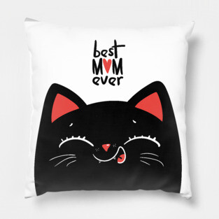 Best mom ever cat Pillow