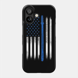 Blue line USA Flag, Police Phone Case