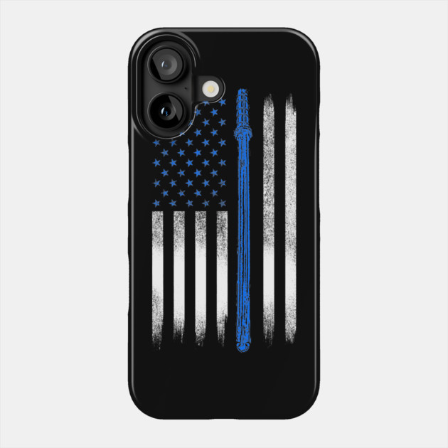 Blue line USA Flag, Police Phone Case by Silly Me Studio