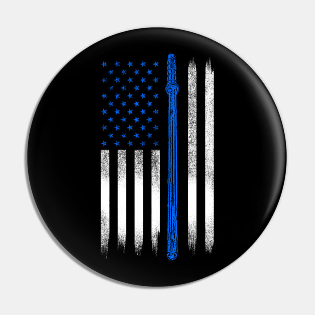 Blue line USA Flag, Police Pin by Silly Me Studio