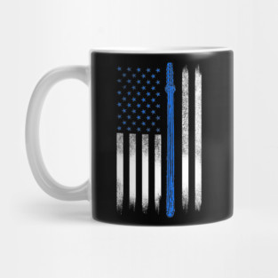 Blue line USA Flag, Police Mug
