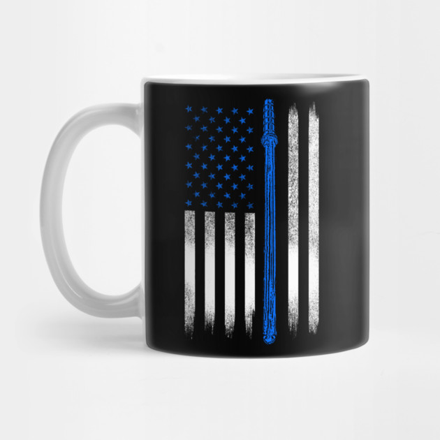 Blue line USA Flag, Police by Silly Me Studio