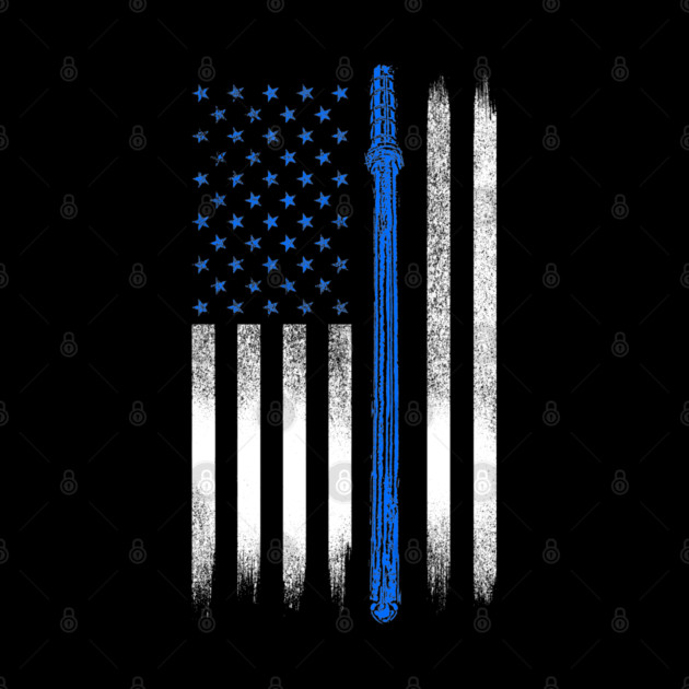 Blue line USA Flag, Police by Silly Me Studio
