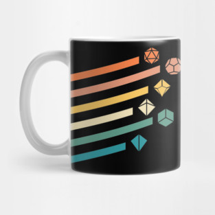 Retro Minimalist Polyhedral Dice Set Tabletop RPG Mug