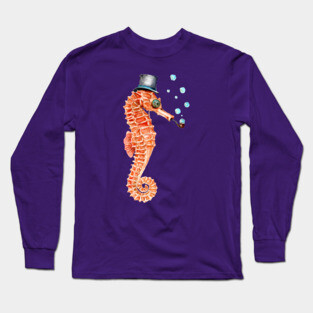 Victorian Seahorse Long Sleeve T-Shirt