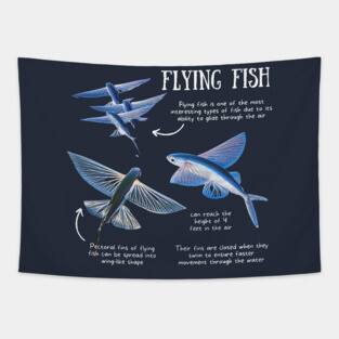 Animal Facts - Flying Fish Tapestry