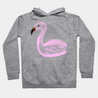 Pink swan watercolor background art Hoodie