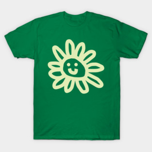 Soft Yellow Daisy Flower Smiley Face T-Shirt
