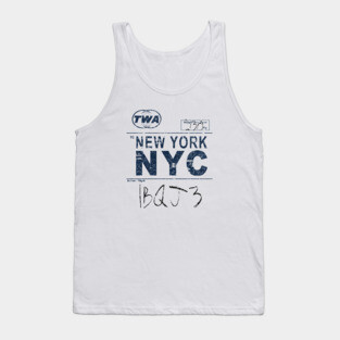 New York NYC Vintage Airline Tag Design Tank Top
