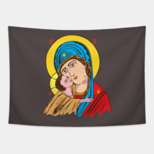Virgin Mary and Little Christ Tapestry