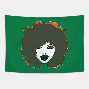 Afro Cute Natural Hair Tapestry