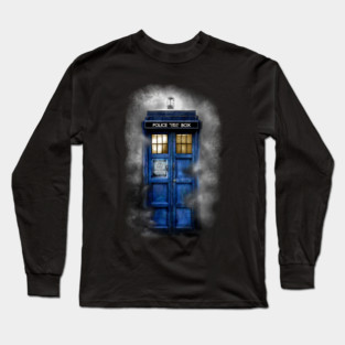 Haunting Blue Phone Booth Long Sleeve T-Shirt