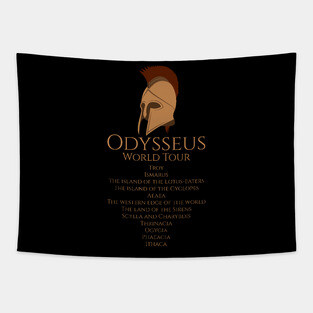 Ancient Greek Mythology - Odysseus World Tour Tapestry