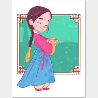 cute hanbok girl Posters and Art