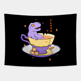 Kawaii Tea Rex Teatime Tapestry