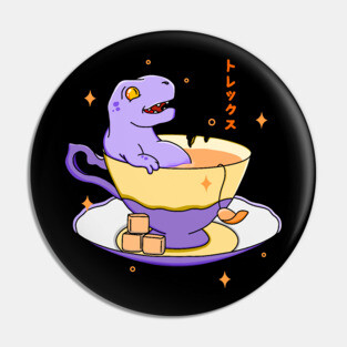 Kawaii Tea Rex Teatime Pin