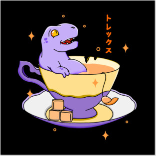 Kawaii Tea Rex Teatime Posters and Art