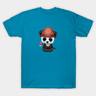 Cute Baby Panda Firefighter T-Shirt