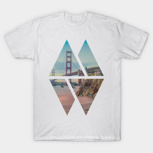 Golden Gate Geometric Artwork T-Shirt