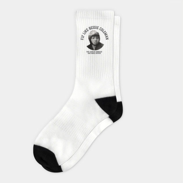 Fly like Bessie Colemen, First African American and female aviator | Black Woman | Black History Socks by UrbanLifeApparel