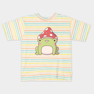 Cute Little Frog With Toadstool Kids T-Shirt